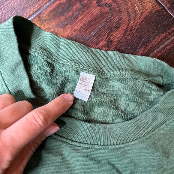 Crew neck, long sleeve, Terry cotton sweater Los Angeles Apparel unisex summer - Picture 4 of 4